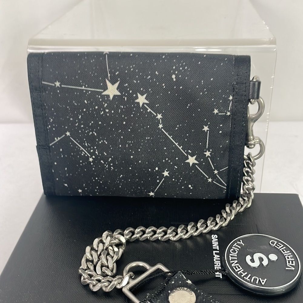 Yves Saint Laurent Black Stars Wallet With Chain and Box - Picture 4 of 8